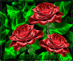Три красных розы - с цветами