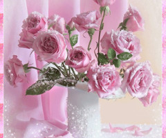 Нежный букет розовых роз
