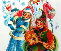 Советская новогодняя открытка - с новым годом