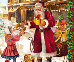 Дед Мороз раздает подарки - с новым годом
